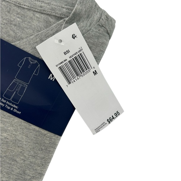 GAP Mens 2 Pc Heathered Henley T Shirt and Shorts Pajama Set Grey New - Picture 4 of 4